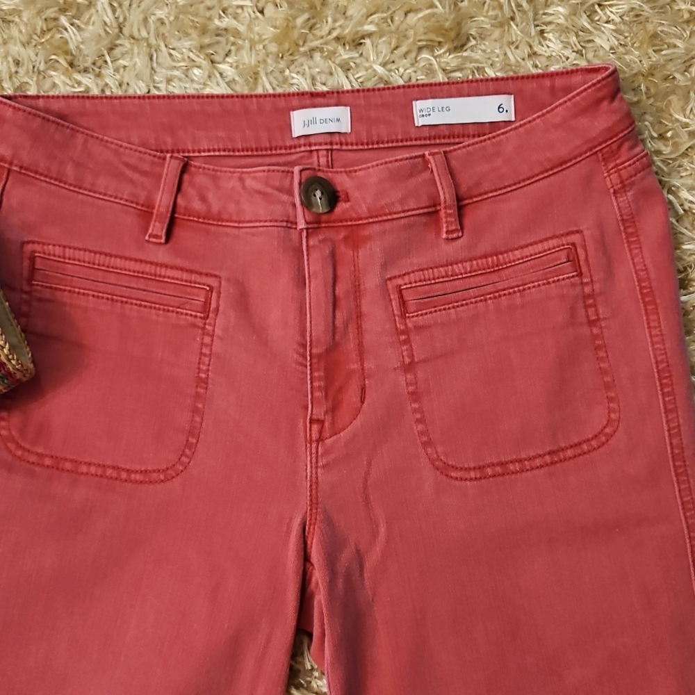 J.Jill Wide-Leg Welt-Pocket Crop Pants - Picture 3 of 11